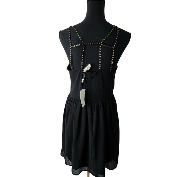 Lovemarks Black Polyester Dress Rhinestone Studded Straps Dress Medium - Picture 4 of 6